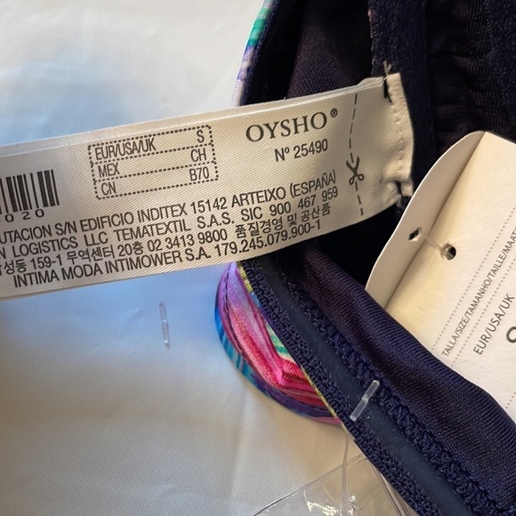 Oysho Strapless Bikini Top  NWT floral design size SM - Picture 3 of 5